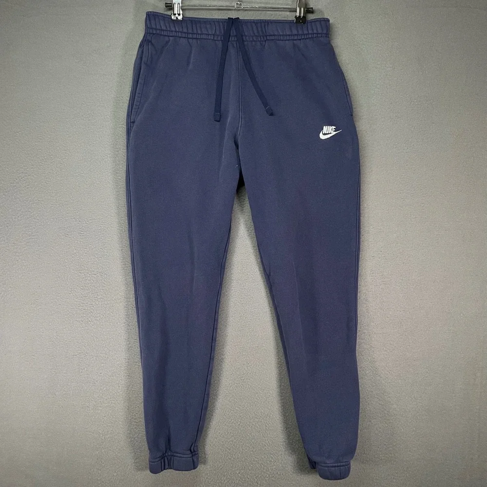 Nike Club Fleece Jogger Sweatpants Mens Medium Blue BV2737-410 Logo 28x28